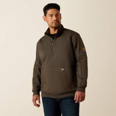 Mens Rebar Workman Duracanvas 1/4 Zip Sweatshirt