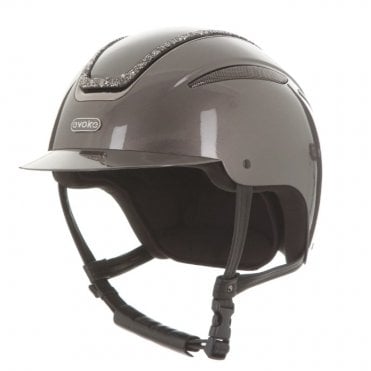 Callisto Classic Peak Crystal Frame Riding Hat