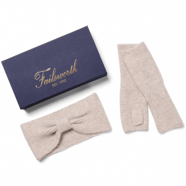 Knitted Wool Headband & Hand Warmer Gift Set