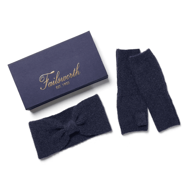 Failsworth Knitted Wool Headband & Hand Warmer Gift Set