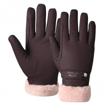 Garnet Faux Fur Lined Gloves