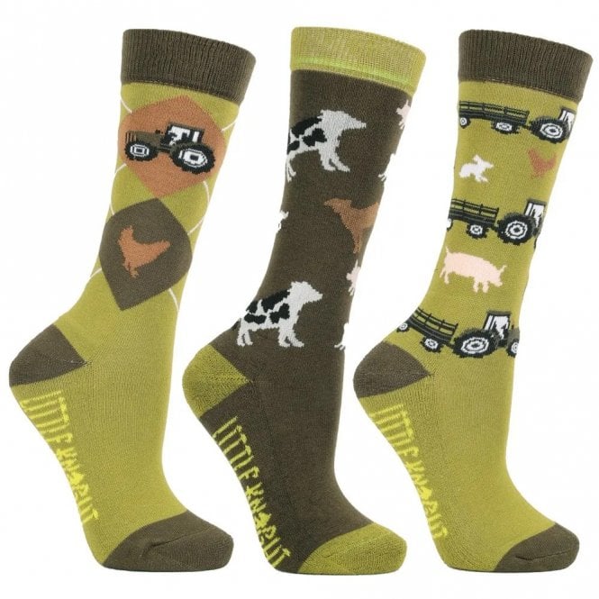HY Equestrian Farm Collection Socks (Pack of 3) by Little Knight