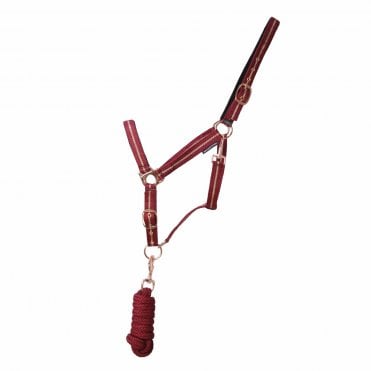 Rose Glitter Head Collar and Lead Rope Set