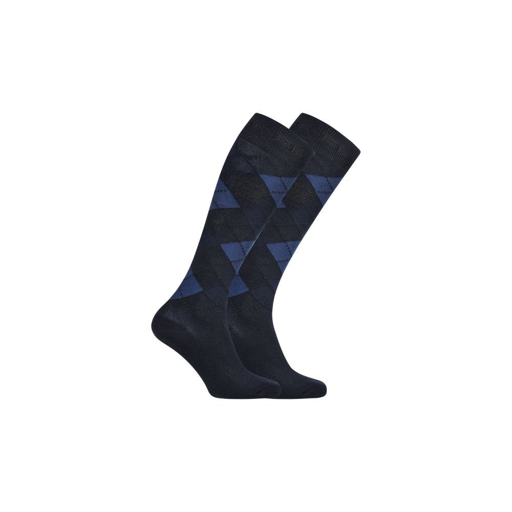 HV Polo Argyle Socks | Dark Navy | EU 39-42 | Stretch Fit | Horse Riding Socks |