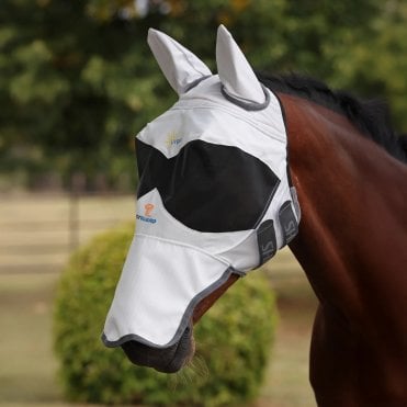 Flyguard Pro Sun Shade Fly Mask With Ears & Nose